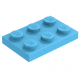 LEGO lapos elem 2x3, sötét azúrkék (3021)